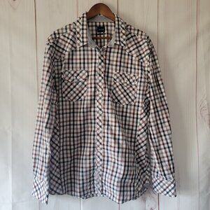 Buckle JB Holt Men’s XL Western Plaid Button-down Long Sleeve Shirt, 100% Cotton